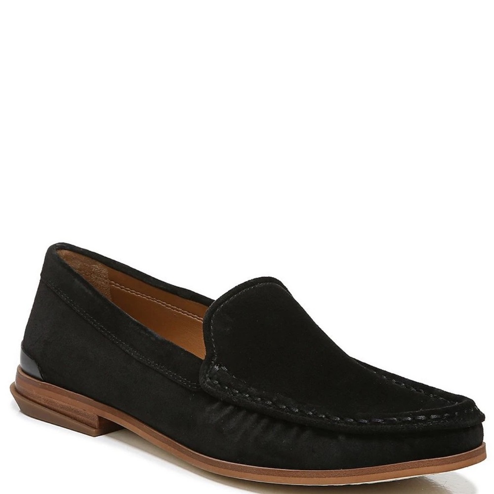 8 Franco Sarto Gina black suede leather loafers slip on shoes